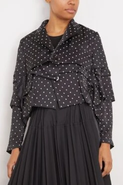 Sacai Polka Dot Flock Print Jacket In Black 8 Sacai Polka Dot Flock Print Jacket In Black -DOROTHE Clothing Shop sacai PolkaDotFlockPrintJacketinBlack 2