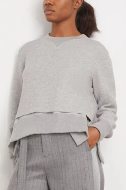 Sacai Sponge Sweat Pullover In Light Gray 8 Sacai Sponge Sweat Pullover In Light Gray -DOROTHE Clothing Shop sacai SpongeSweatPulloverinLightGray 2