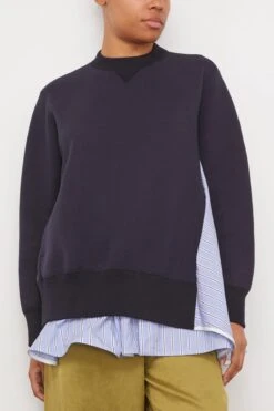 Sacai Sponge Sweat Pullover In Navy 8 Sacai Sponge Sweat Pullover In Navy -DOROTHE Clothing Shop sacai SpongeSweatPulloverinNavy 2