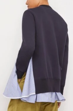 Sacai Sponge Sweat Pullover In Navy 9 Sacai Sponge Sweat Pullover In Navy -DOROTHE Clothing Shop sacai SpongeSweatPulloverinNavy 3