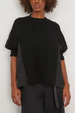Sacai Wool Knit Pullover In Black 8 Sacai Wool Knit Pullover In Black -DOROTHE Clothing Shop sacai WoolKnitPulloverinBlack 2