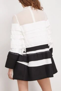 Sacai Wool Melton Mix Cotton Poplin Dress In Off White X Black 9 Sacai Wool Melton Mix Cotton Poplin Dress In Off White X Black -DOROTHE Clothing Shop sacai WoolMeltonMixCottonPoplinDressinOffWhitexBlack 3
