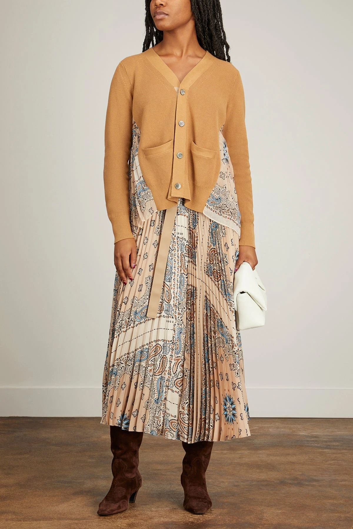 Sacai Bandana Print Knit Cardigan In Beige 4 Sacai Bandana Print Knit Cardigan In Beige - Image 2