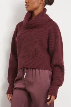 High Neck Sweater In Bordeaux -DOROTHE Clothing Shop sasuphi HighNeckSweaterinBordeaux 2