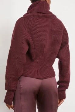 High Neck Sweater In Bordeaux -DOROTHE Clothing Shop sasuphi HighNeckSweaterinBordeaux 3
