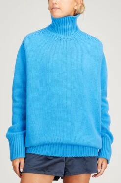 Collo Alto Sweater In Ciano 9 Collo Alto Sweater In Ciano -DOROTHE Clothing Shop sasuphi collo alto dress in ciano 2