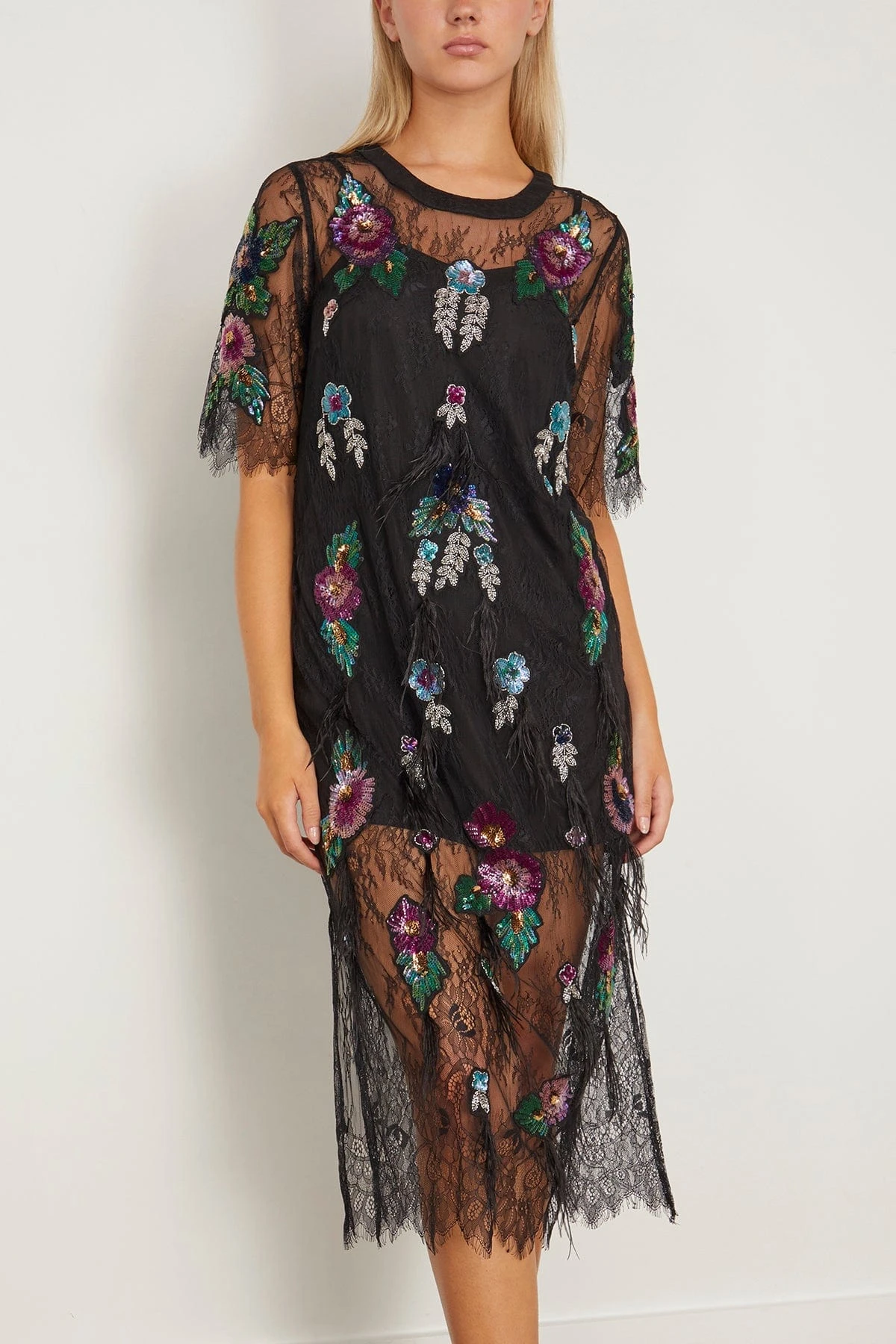 SEA Bethany Lace T-Shirt Dress In Multi 5 SEA Bethany Lace T-Shirt Dress In Multi - Image 3