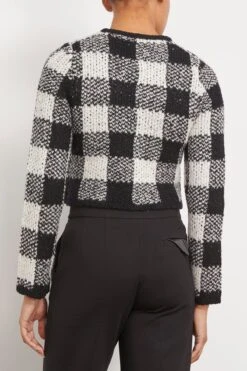 SEA Chiyo Check Knit Long Sleeve Button Down Cardigan In Multi -DOROTHE Clothing Shop sea ChiyoCheckKnitLongSleeveButtonDownCardiganinMulti 3