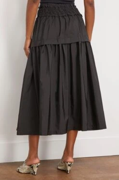SEA Diana Taffeta Smocked Midi Skirt In Black 9 SEA Diana Taffeta Smocked Midi Skirt In Black -DOROTHE Clothing Shop sea DianaTaffetaSmockedMidiSkirtinBlack 3