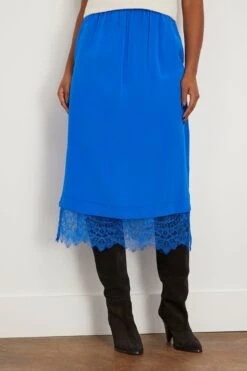 SEA Lorraine Lace Combo Slip Skirt In Cobalt -DOROTHE Clothing Shop sea LorraineLaceComboSlipSkirtinCobalt 2