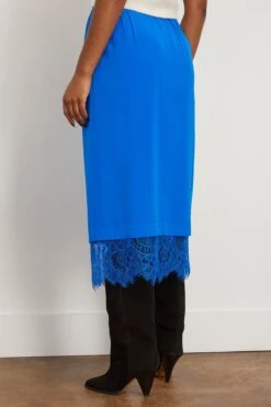 SEA Lorraine Lace Combo Slip Skirt In Cobalt -DOROTHE Clothing Shop sea LorraineLaceComboSlipSkirtinCobalt 3