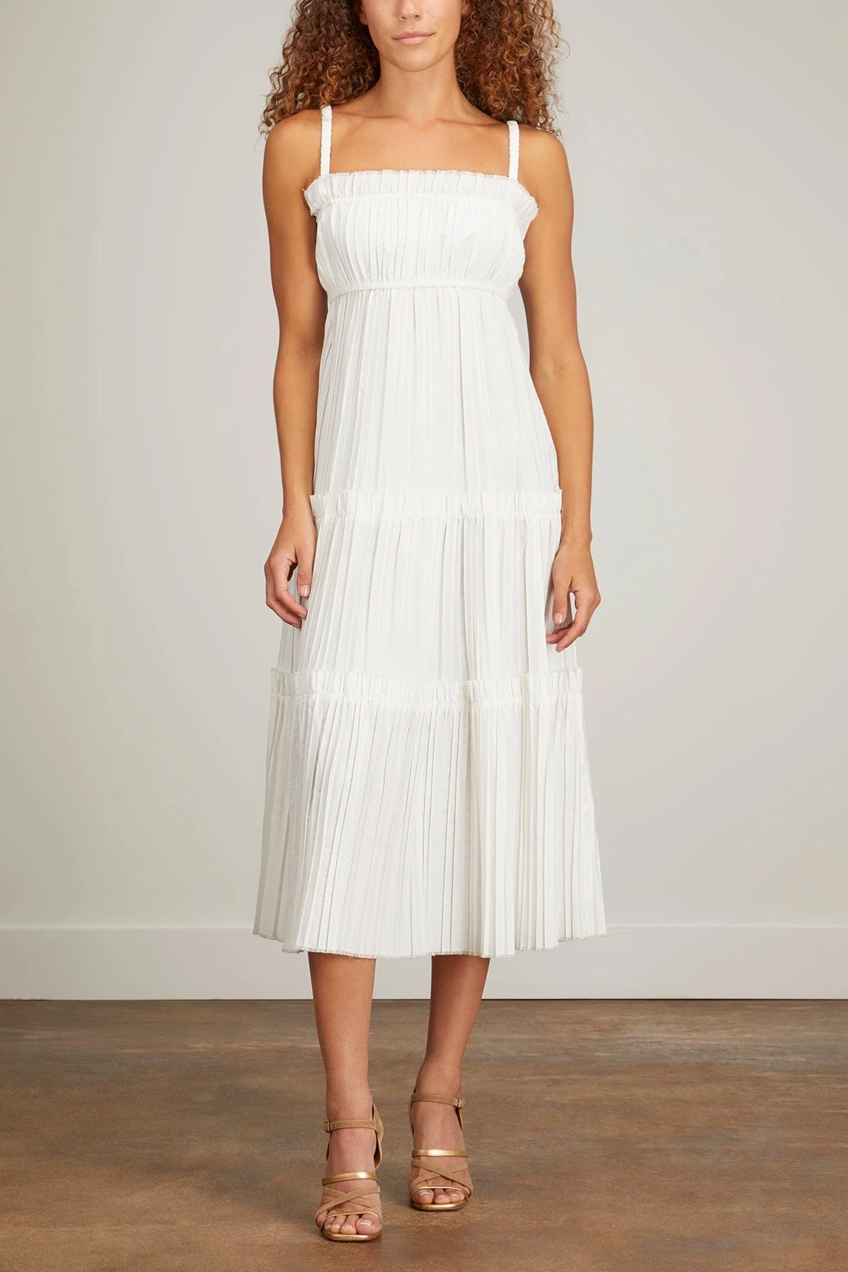 SEA Greir Pleating Slip Dress In Cream 5 SEA Greir Pleating Slip Dress In Cream - Image 3