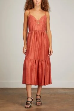 SEA Kyle Solid Slip Dress With Braid In Coral 8 SEA Kyle Solid Slip Dress With Braid In Coral -DOROTHE Clothing Shop sea kyle solid slip dress with braid in coral 2