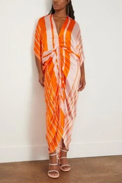 Cloister Dress In Orange Pink Stripes -DOROTHE Clothing Shop silvia tcherassi cloister dress in orange pink stripes 2