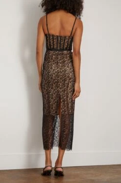 Ruth Lace Bustier Midi Dress In Black 9 Ruth Lace Bustier Midi Dress In Black -DOROTHE Clothing Shop simkhai RuthLaceBustierMidiDressinBlack 3