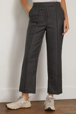 Vera Straight Leg Crop Pant In Grey Pinstripe -DOROTHE Clothing Shop simkhai VeraStraightLegCropPantinGreyPinstripe 2
