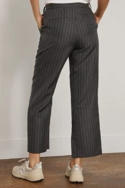 Vera Straight Leg Crop Pant In Grey Pinstripe -DOROTHE Clothing Shop simkhai VeraStraightLegCropPantinGreyPinstripe 3