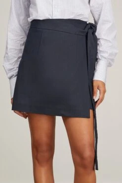 Wrap Skirt In Blu Navy 8 Wrap Skirt In Blu Navy -DOROTHE Clothing Shop ssuphi WrapSkirtinBluNavy 2