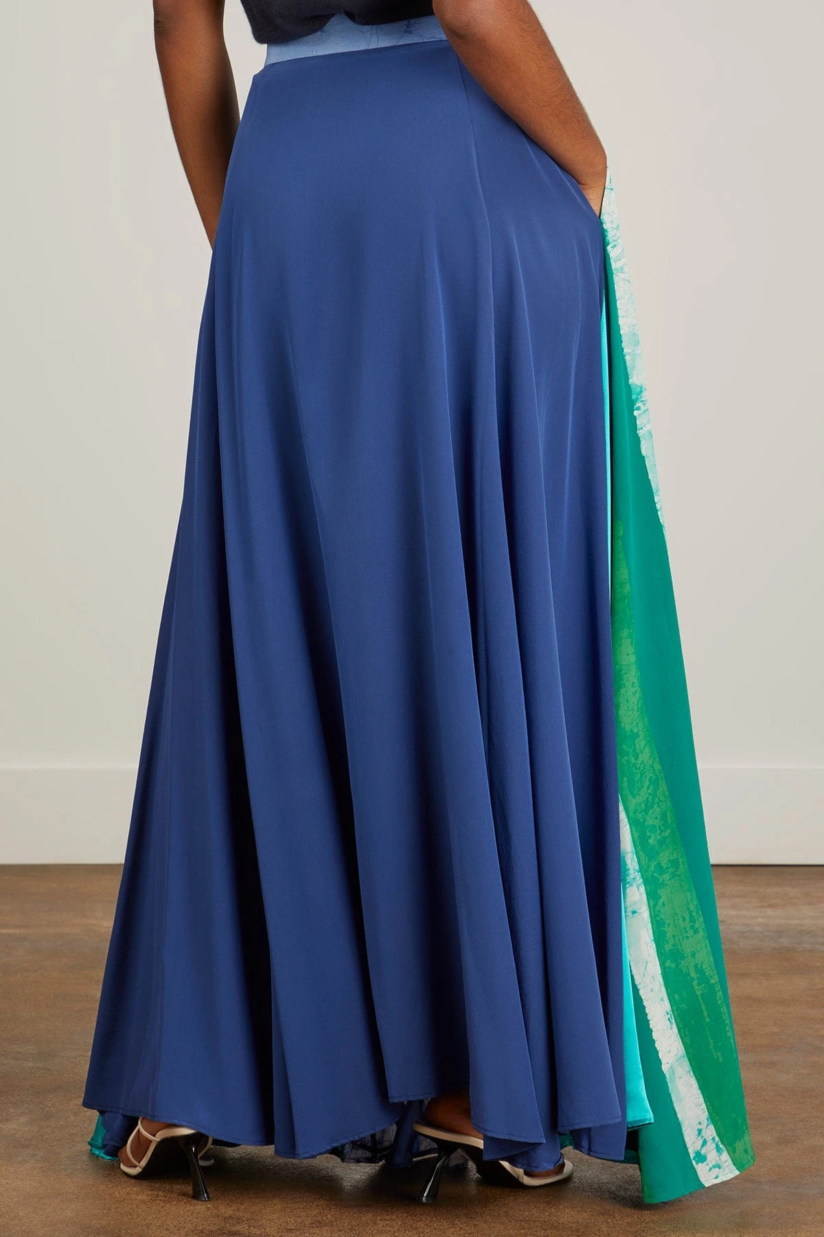 Hand-Batik Mixed Print Silk A-Line Long Skirt In Multicolor 6 Hand-Batik Mixed Print Silk A-Line Long Skirt In Multicolor - Image 4