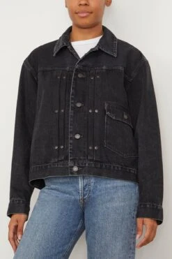 New Classic Jean Jacket In Black Selvedge -DOROTHE Clothing Shop tanaka NewClassicJeanJacketinBlackSelvedge 2
