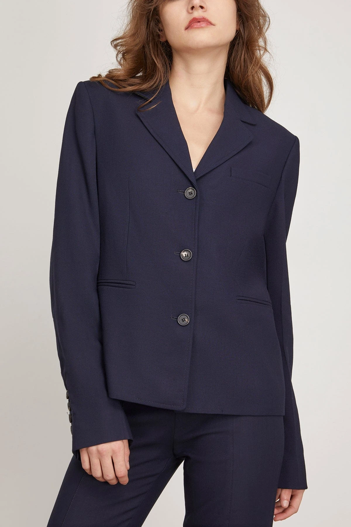 Toteme Petite Crepe Suit Jacket In Navy 5 Toteme Petite Crepe Suit Jacket In Navy - Image 3