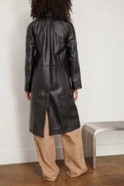 Toteme Raglan-Sleeve Leather Coat In Black -DOROTHE Clothing Shop toteme Raglan SleeveLeatherCoatinBlack 3