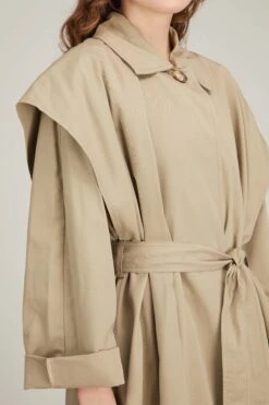 Toteme Layered Cotton Cupro Trench In Wet Sand 11 Toteme Layered Cotton Cupro Trench In Wet Sand -DOROTHE Clothing Shop toteme layered cotton cupro trench in wet sand 4 1