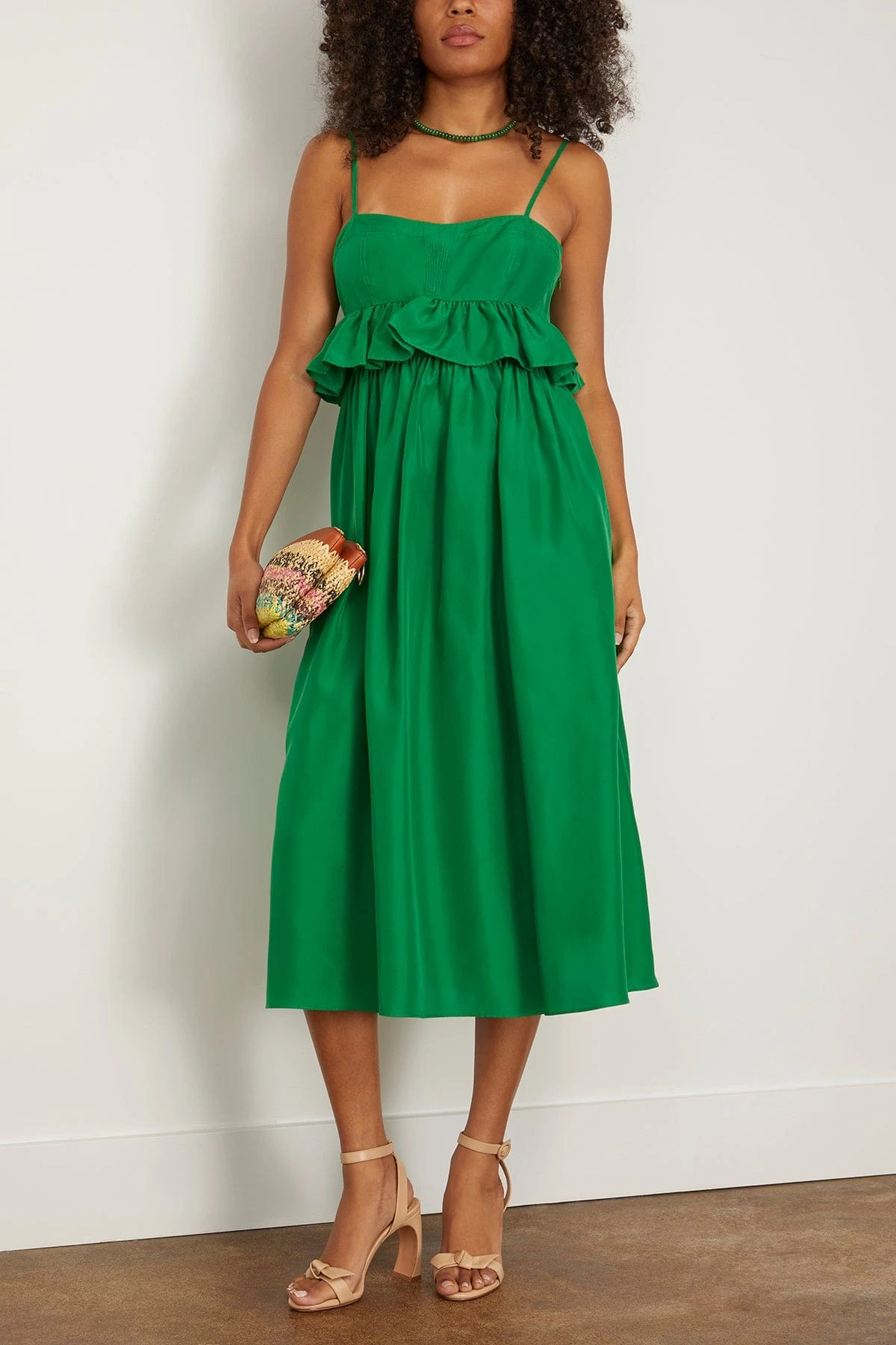 ULLA JOHNSON Amaliya Dress In Emerald 4 ULLA JOHNSON Amaliya Dress In Emerald - Image 2