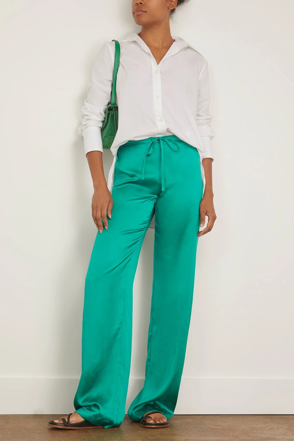 Palazzo Pant In Emerald 4 Palazzo Pant In Emerald - Image 2