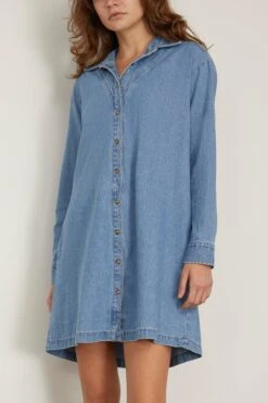 Keegan Denim Dress In Skylark 8 Keegan Denim Dress In Skylark -DOROTHE Clothing Shop xirena KeeganDenimDressinSkylark 2