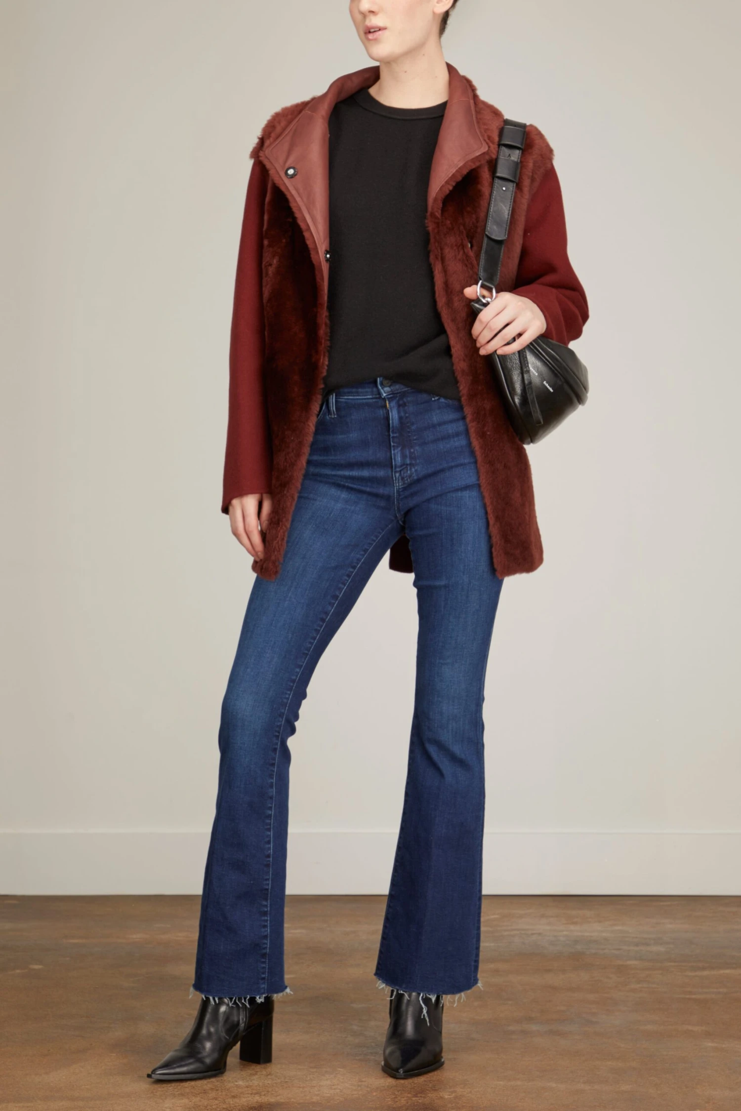 Double Face Cashmere Silky Lamb Jacket In Red Velvet 4 Double Face Cashmere Silky Lamb Jacket In Red Velvet - Image 2