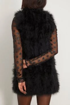 Feathers Vest In Noir 8 Feathers Vest In Noir -DOROTHE Clothing Shop yvessalomon FeathersVestinNoir 3