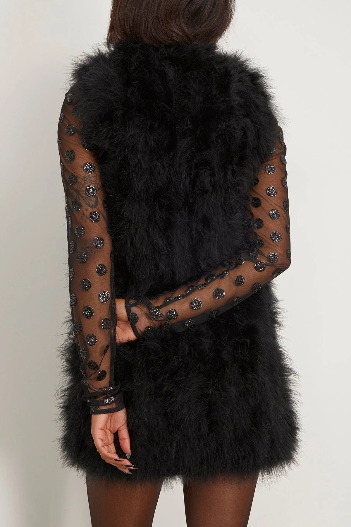 Feathers Vest In Noir 5 Feathers Vest In Noir - Image 4