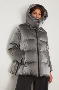 Irise Down Coat With Lamb Trim In Basalte 13 Irise Down Coat With Lamb Trim In Basalte -DOROTHE Clothing Shop yvessalomon IriseDownCoatwithLambTriminBasalte 4