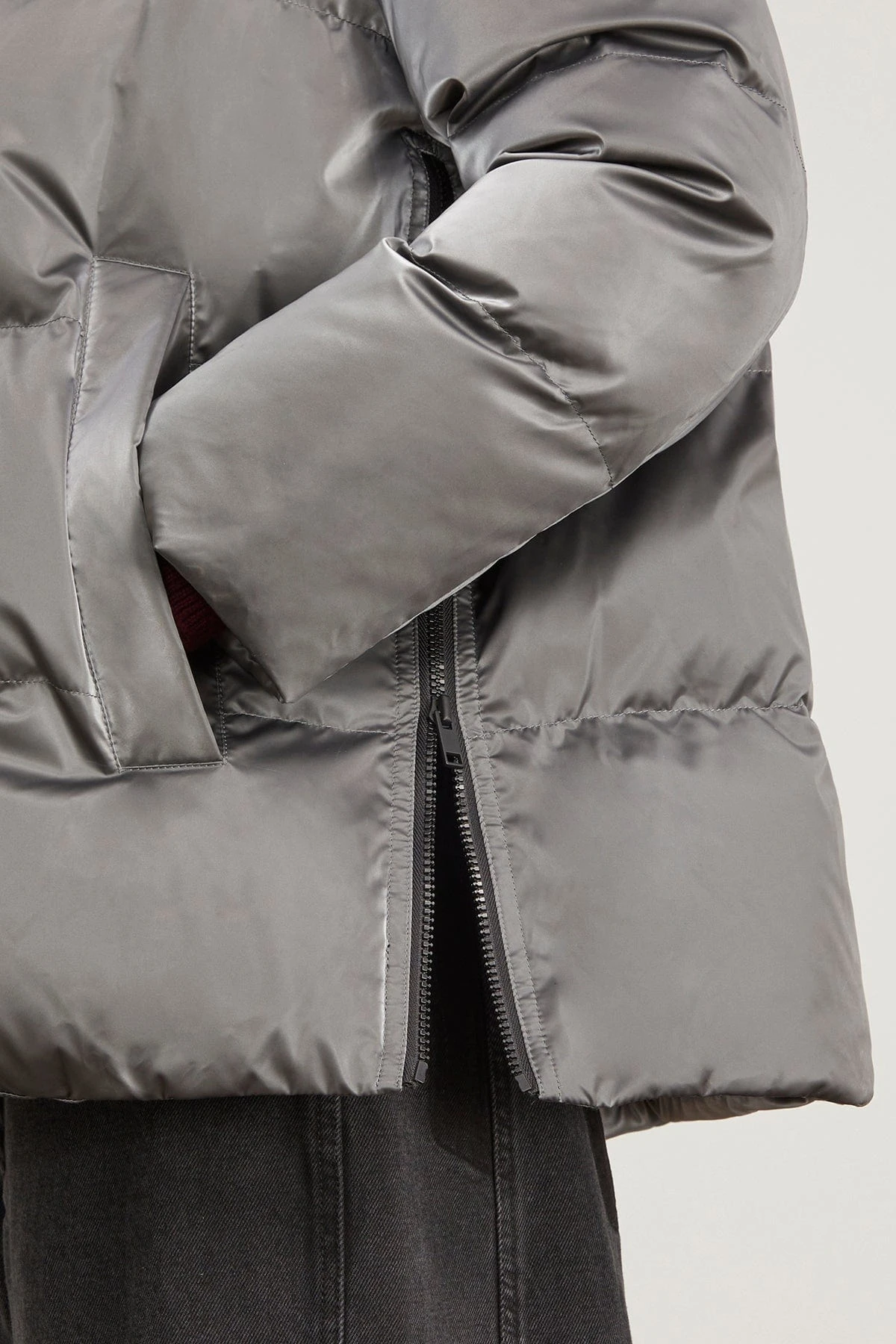 Irise Down Coat With Lamb Trim In Basalte 9 Irise Down Coat With Lamb Trim In Basalte - Image 7