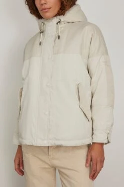 Parka Mix Coat With Lamb Trim In Fog 10 Parka Mix Coat With Lamb Trim In Fog -DOROTHE Clothing Shop yvessalomon ParkaMixCoatwithLambTriminFog 2