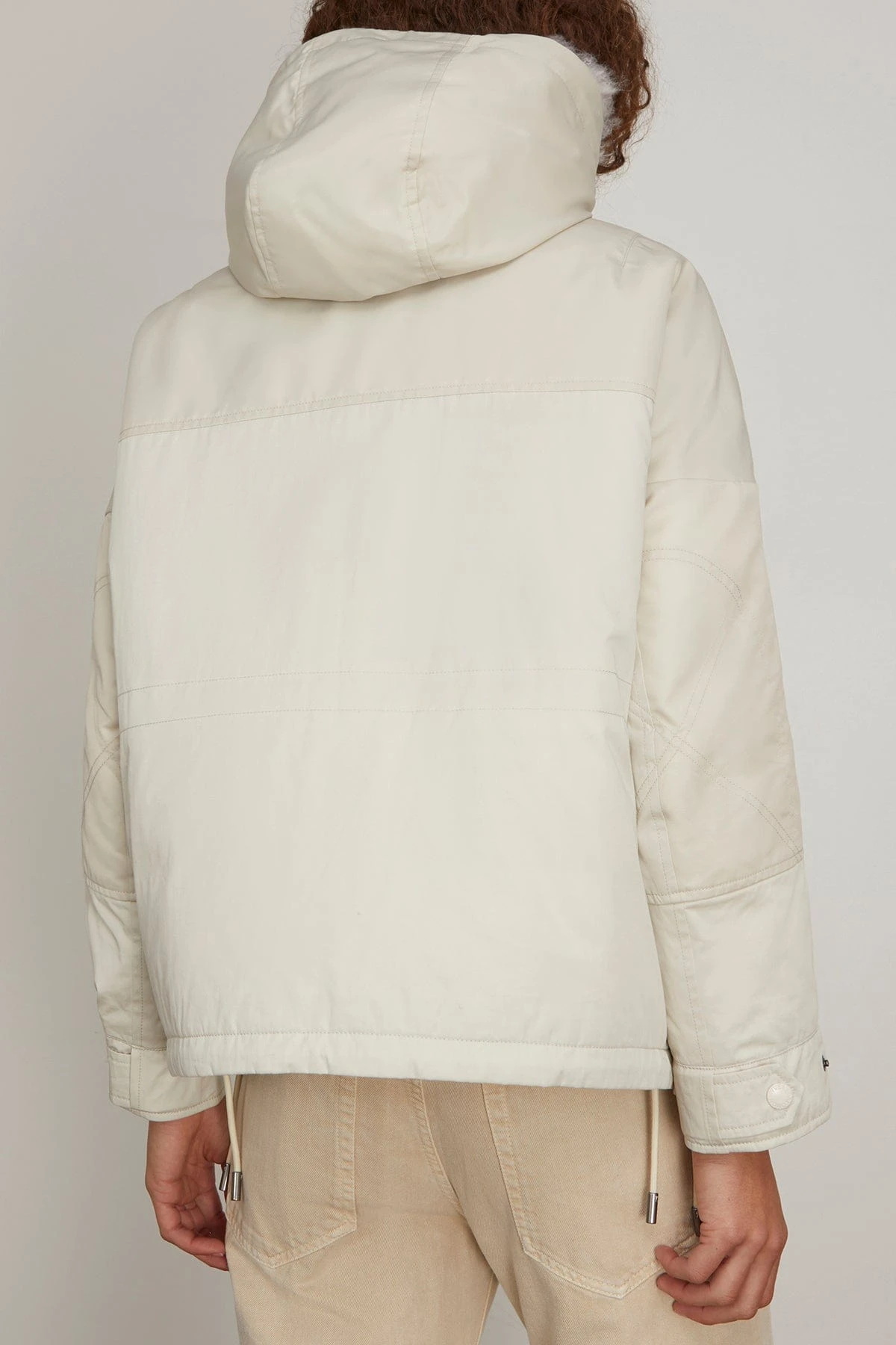 Parka Mix Coat With Lamb Trim In Fog 6 Parka Mix Coat With Lamb Trim In Fog - Image 4